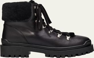 Aquatalia Coralie Leather & Shearling Hiking Boots