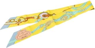 Herm&egrave;s Pre-owned Brides de Gala Twilly Sjaal - Dames - Vintage Accessoires - Geel - ONE Size - Vintage