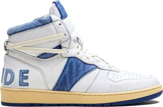 Rhude Rhecess White/Royal Blue high-top sneakers - unisex - Rubber/Leather/Leather - 8