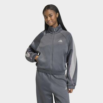 adidas Trainingsjacke ADIDAS SPORTSWEAR W STADIUM TT, Damen, Gr. XXL, grau six, ch solid grau, st tropic bloom, Obermaterial: 67% Polyester, 33% Baumwolle, J