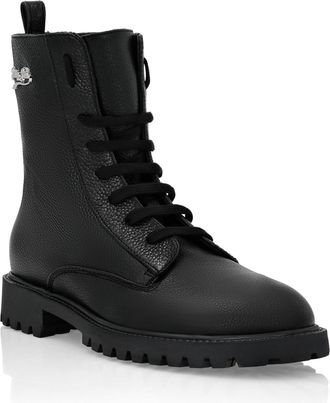 Philipp Plein Leather Boots Low Flat