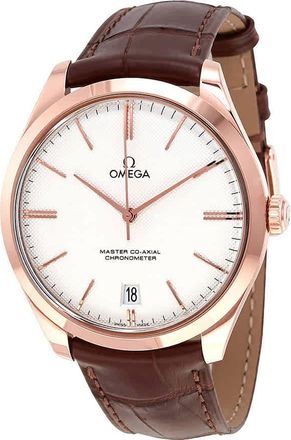 Omega De Ville Tresor Silver Dial 18k Sedna Rose Gold Mens Watch 432.53.40.21.02.002