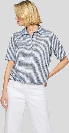 Rabe Poloshirt RABE, Damen, Gr. 36, pazifik, Web, Obermaterial: 54% Viskose, 46% Polyester, geringelt, normal h&uuml;ftbedeckend, Rundhals, Shirts Poloshirt, im