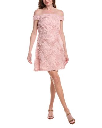 Adrianna Papell Off Shoulder Soutache Mini Dress