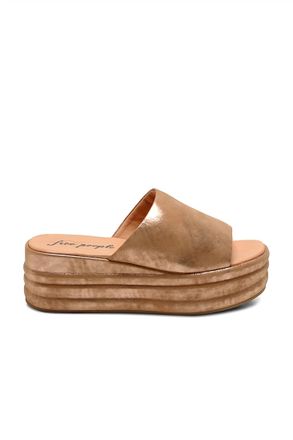 Free People Womens Harbor Flatform Sandal In Rose Gold
