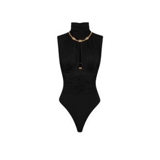 Elisabetta Franchi Body, female, Black, Size: 2XL Body with Chain Necklace
