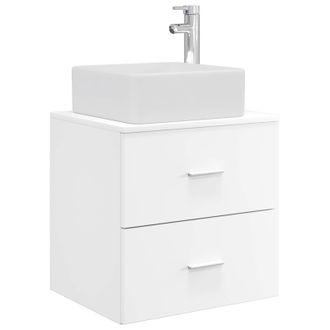 vidaXL Vanidad Con Lavabo De Pared Blanco 49,5 X 41 X 63 Cm Vidaxl