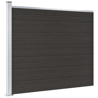 vidaXL Panel De Valla Wpc Negro 175x146 Cm Vidaxl