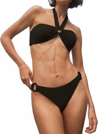JETS Isla Rib Trim Side Hipster Bikini Bottom In Black