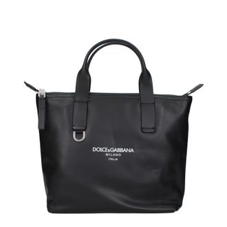 Dolce & Gabbana Dolce&Gabbana Herrens Handtaschen aus schwarzem Leder