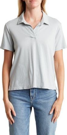 James Perse Crop Cotton Polo in Fog at Nordstrom Rack, Size 1 (Fits Like 0-2 Us)