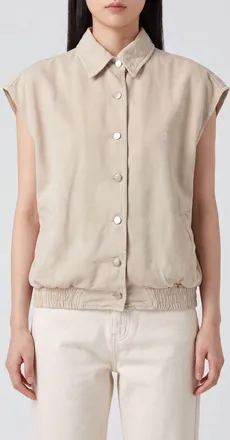 Icon Denim Los Angeles Giacca camicia Ines corta in denim con maniche corte