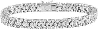 DiamondMuse Diamond Muse 1/2 Carat Diamond, Sterling Silver Prong Set Miracle Plated Round-cut Diamond Link Bracelet (J-K, I2-I3)