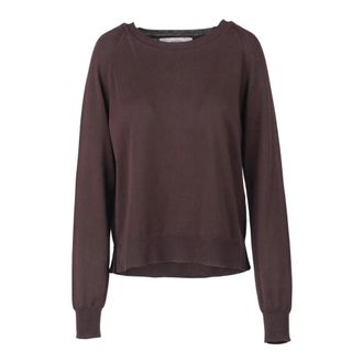 Jucca Round-neck Knitwear, female, Brown, Size: S Cotton Round-neck Knit