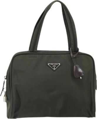 Prada Pre-owned Handbags, female, Green, Size: ONE SIZE Pre-owned Nylon Bag