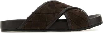 Bottega Veneta Dark Brown Tarik Slip On Sandals