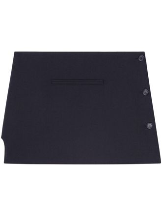 Courrèges Oblique tailored mini skirt - women - Wool/Elastane/Polyamide - 40 - Black