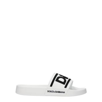 Dolce & Gabbana Dolce&Gabbana Damens Flip-Flops und Clogs aus Gummi Wei&szlig;/Schwarz