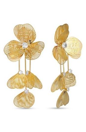 Eye Candy Los Angeles Monica Flower Drop Earrings in Gold at Nordstrom Rack