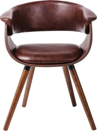 Kare Design Silla con reposabrazos polipiel marrón