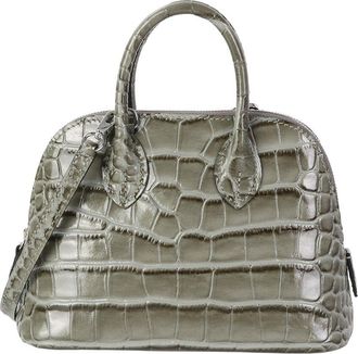 Tiffany & Fred Mini Croc-Embossed Leather Satchel