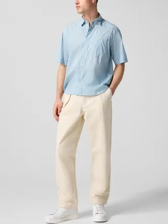 A.P.C. Mens Textured pleated barrel-leg pant