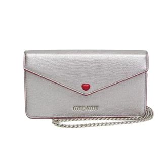 Miu Miu Pre-owned Leren Schoudertas Clutch - Dames - Vintage Clutch - Grijs - ONE Size - Leer - Vintage