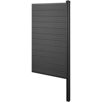 Hhg Pannello supplementare frangivento fendivista stretto con montanti alti Sarthe wpc 98cm antracite
