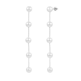 Untamed Petals Harper Pearl Drop Earrings in Silver at Nordstrom