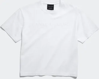 Canada Goose T-shirt Roam &agrave; broderie (Femmes, Optic White, TP)