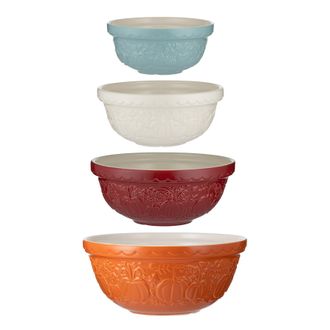 Mason Cash Pumpkin Mixing Bowl Set of 4 Stoneware Nesting Bowls, Fall Harvest