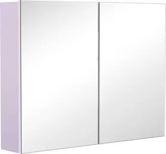 HOMCOM Specchiera Bagno A 2 Ante Con 3 Ripiani Interni In Legno Bianco - Homcom