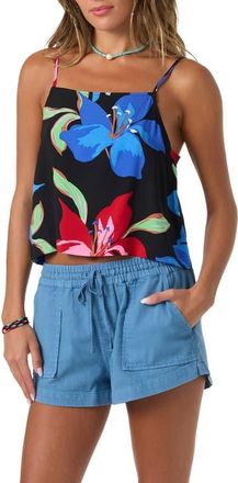 O'Neill Matilda Floral Print Sleeveless Top in Black at Nordstrom, Size Xx-Large