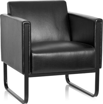 hjh OFFICE sillón tapizada Piel sintética Negro