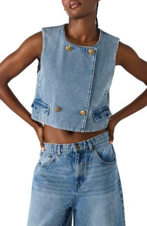 Steve Madden Brea Denim Vest in Forever Blue at Nordstrom, Size Xx-Large