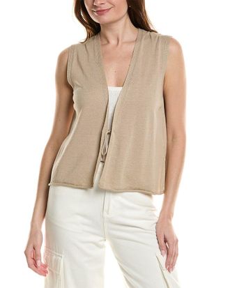 Eileen Fisher Eileen Fisher V-Neck Linen-Blend Vest