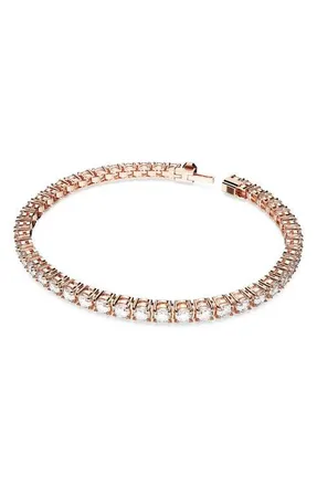 Swarovski Re Matrix Tennis Bracelet in Rose Gold at Nordstrom, Size Medium