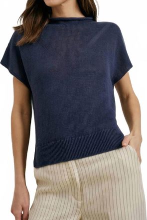 Favorite Daughter Stevie Mock Neck Sweater In Navy