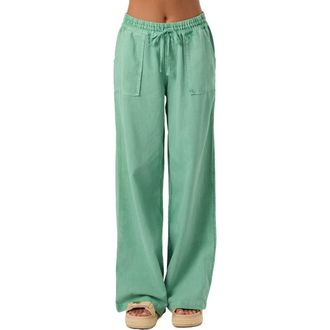 O'Neill Sevie 2 Drawstring Cotton Twill Pants in Green at Nordstrom, Size X-Small