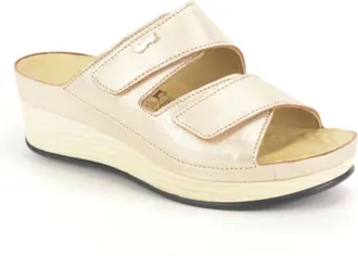 Vital Schoenen, Dames, Geel, 39 EU, Mat Goud Muil 2B hoge Spie