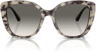 Emporio Armani 54mm Gradient Butterfly Sunglasses in Havana Cream /Gradient Grey at Nordstrom