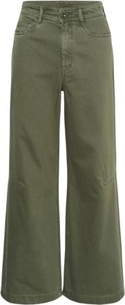 Saint Tropez Tita Wide Leg Jeans - Dames - Jeans - Groen - Maat: S Katoen