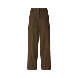 Pinko Pantaloni a gamba larga effetto nabuk - - Trousers - Donna - Marrone - XS