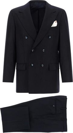 Kiton Double-Breasted Suit - male - Kiton - Double Breasted Suits - Blue - 2XL - Suits
