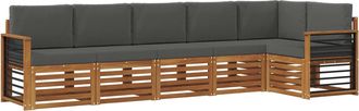 vidaXL Conjunto De Sof&aacute;s De Exterior 6 Uds. Natural Y Antracita Vidaxl