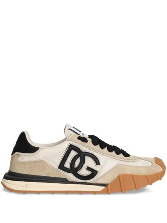 Dolce & Gabbana Ivory Black Logo Sneakers