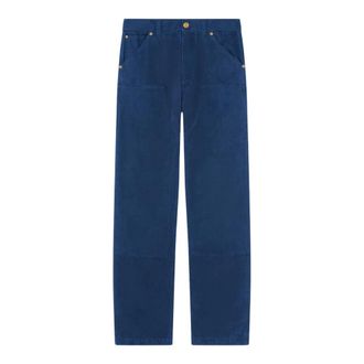 Versace Straight Jeans, male, Blue, Size: XL Carpenter Trousers