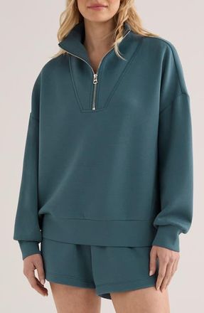 Varley Hawley Half-Zip Sweatshirt in Mallard Blue at Nordstrom, Size Xx-Small