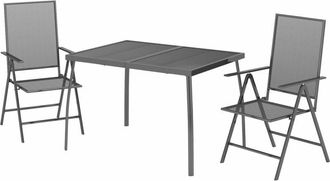 vidaXL Juego De Comedor De Jard&iacute;n 3 Piezas Acero Gris Antracita Vidaxl
