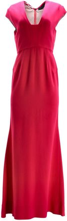 Roland Mouret avondjurk met vierkante halslijn en open rug in roze viscose